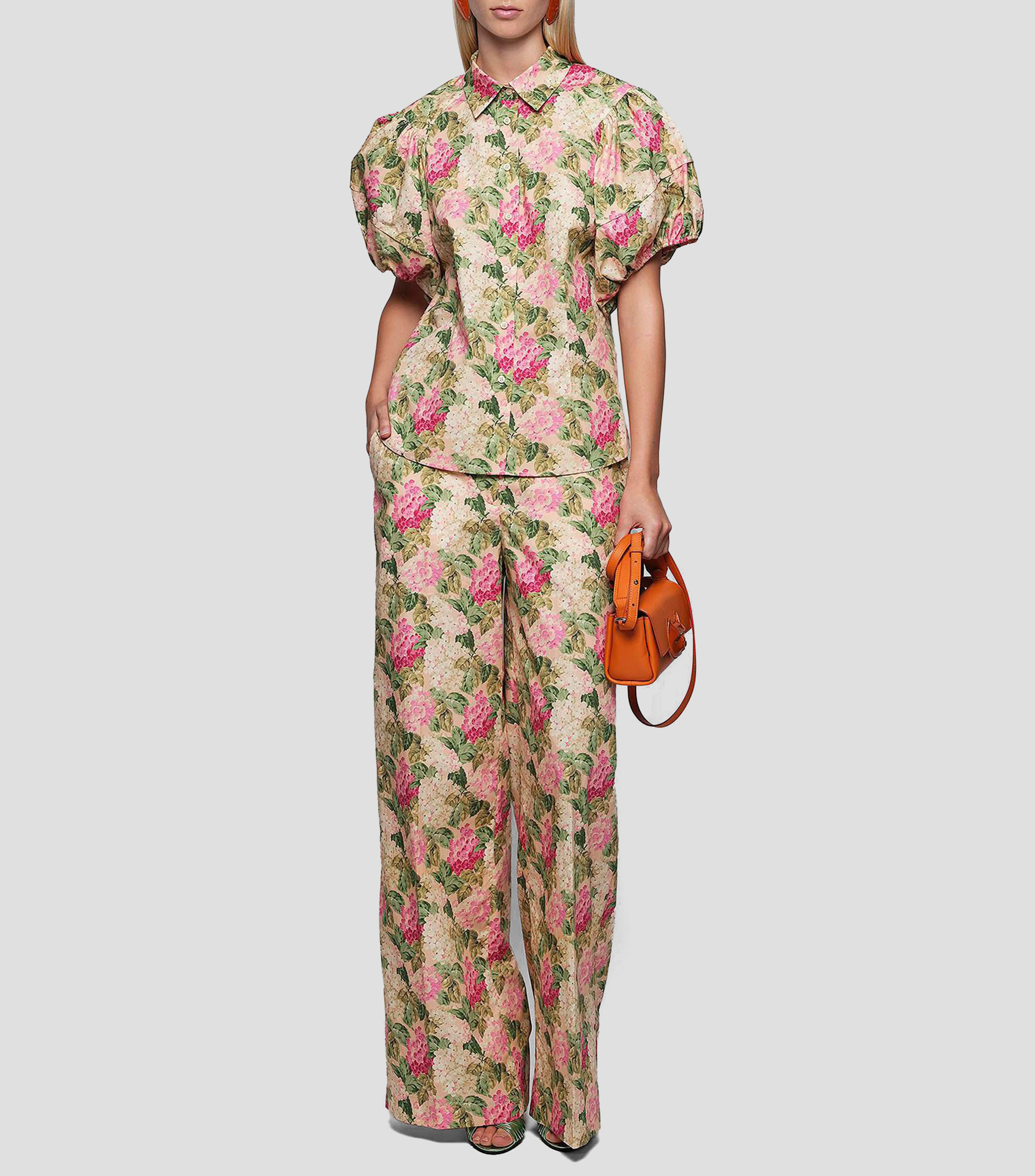 Camisa estampada con manga corta Mujer